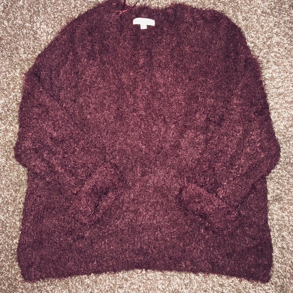 Maroon Fuzzy Sweater
